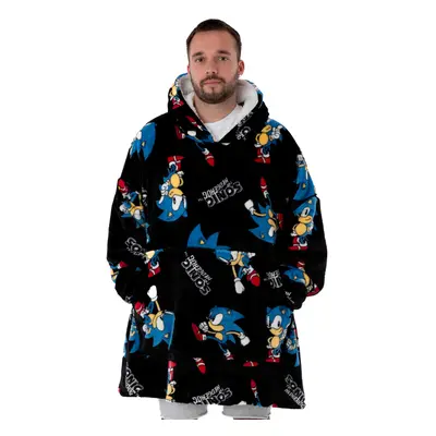 Sonic the Hedgehog Blanket Hoodie (Mens Black)