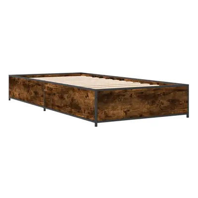 (smoked oak, x cm/ cm) vidaXL Bed Frame Bed Black 180x200 cm Super King Engineered Wood and Meta