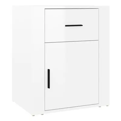 (High gloss white) vidaXL Bedside Cabinet Engineered Wood End Table Nightstand Multi Colours