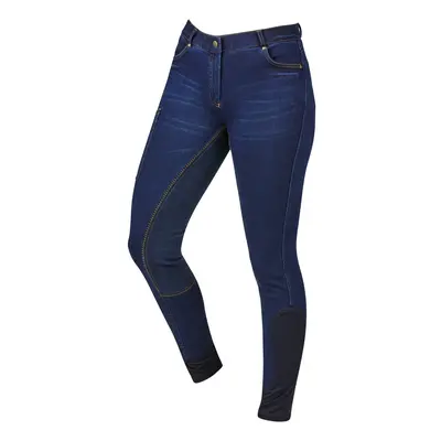 (32in, Blue Denim/Navy) Dublin Womens/Ladies Shona Full Suede Seat Denim Breeches