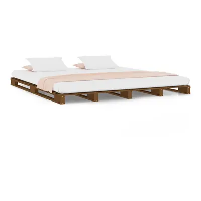 vidaXL Pallet Bed Home Bed Frame Honey Brown 120x190 cm Small Double Wood Pine