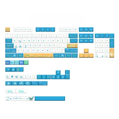 137 Keys Ocean Trip PBT Keycap Set XDA Profile Five-sided Sublimation Custom Keycaps for Mechani