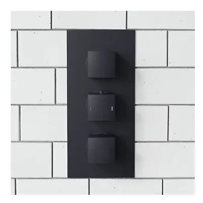 Orta Square Dial Outlet Black Matt Concealed Thermostatic Shower Valve