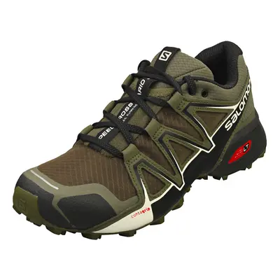 (7.5) Salomon Speedcross Vario Mens Running Trainers in Olive Black