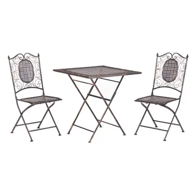 Bistro Set BORMIO Metal Black