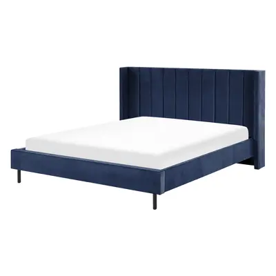 Bed VILLETTE x cm (EU Super King) Velvet Navy Blue