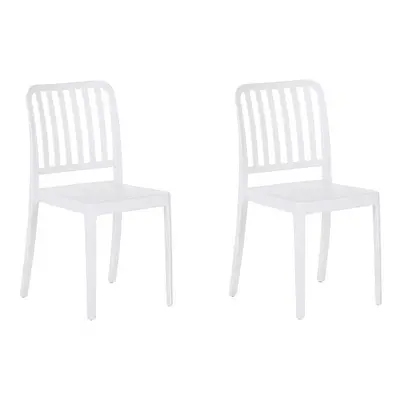 Set of Garden Chairs SERSALE Synthetic Material White