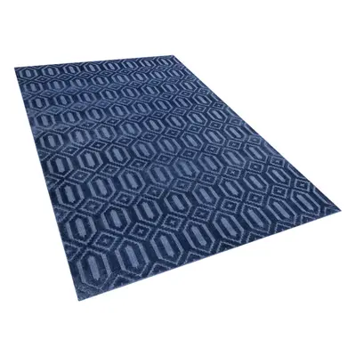 Viscose Rug x cm Navy Blue ADATEPE