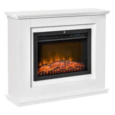 HOMCOM 1kW/2kW Electric Fireplace Suite with Remote Control Timer Safe Cut-Off