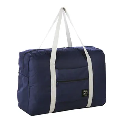 (Dark Blue) Portable Travel Storage Bag Waterproof Polyester Folding Luggage Handbag Pouch