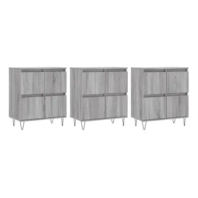 (grey sonoma, pcs) vidaXL Sideboard Storage Cupboard Side Cabinets pcs White Engineered Wood