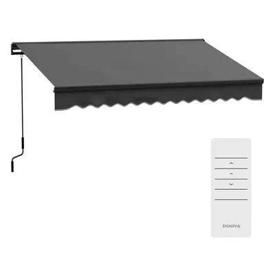 Outsunny x 2m Electric Retractable Awning, Aluminium Frame, Dark Grey