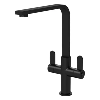 Kitchen Mono Mixer Tap with Lever Handles, 302mm - Matt Black