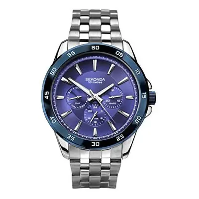 SEKONDA Mens Multi dial Quartz Watch with Stainless Steel Strap 1391E.27