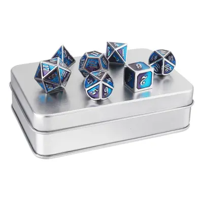 () 7PCS/SET Creative Metal Multi-faced Dice Set Heavy Duty Polyhedral Dices Role Playing Game Pa