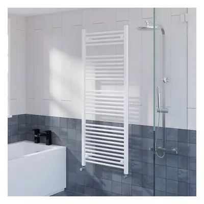 WarmeHaus Straight Heated Towel Rail Radiator Ladder for Bathroom Wall Mounted White 1500x600mm