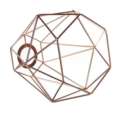 (Rose Gold) Geometric Wire Ceiling Pendant Light /Lampshade Metal Cage Kitchen Dining Cafe Witho