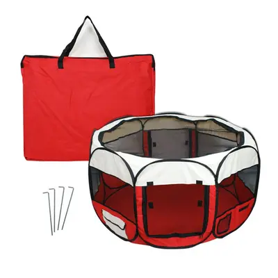 (Red) Outdoors Large Dogs Pet House Breathable Portable Dog Tent for Dog House Octagon Pet Playp