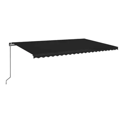 vidaXL Manual Retractable Awning with LED 500x350 cm Anthracite Outdoor Patio