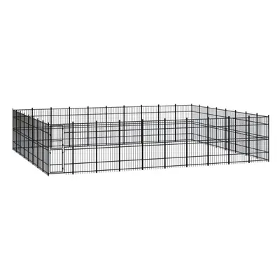 vidaXL Outdoor Dog Kennel Steel Outdoor Puppy Enclosure Dog Pet Supply Cage