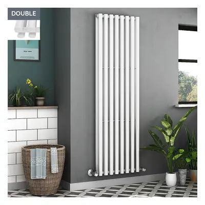 Voss x 545mm White Double Oval Tube Vertical Bathroom Toilet Home Radiator