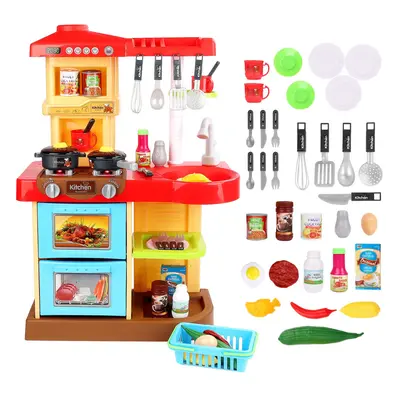 deAO Toddler Kitchen Playset My Little Chef With Accessories Role Playing Game for Children (RED