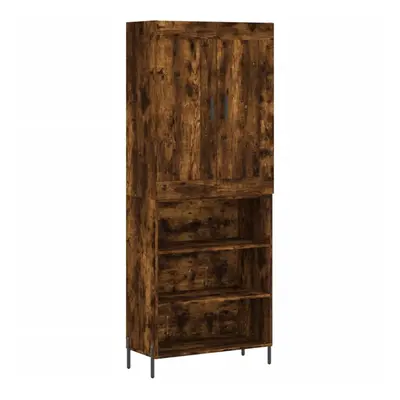 vidaXL Highboard Sideboard Cupboard Storage Cabinet Smoked Oak Engineered Wood