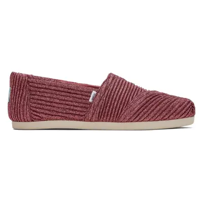 (5 UK 37.5 EU US) Toms Alpargata Glimmer Rose Cord Womens Espadrilles Slipons