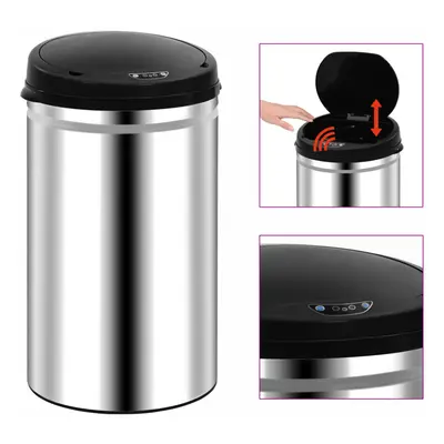 vidaXL Automatic Sensor Dustbin 40L Stainless Steel Kitchen Waste Dust Bin