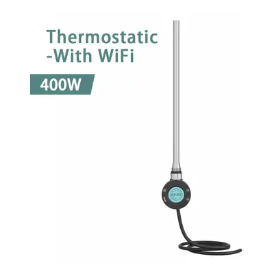 (Black, 400W) NRG Smart WiFi Thermostatic Electric Heating Element for Heated Towel Rail Radiato