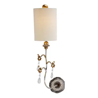 Wall Light Sconce Silver & Cream Patina LED E27 60W Bulb