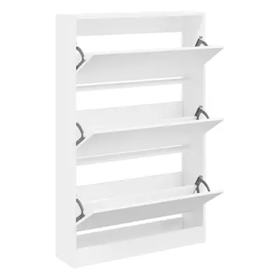 (white, x x 125.5 cm) vidaXL Shoe Cabinet with Flip-Drawers Shoe Storage Shelf Shoe Rack Cupboar