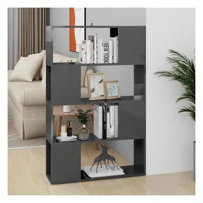 vidaXL Book Cabinet Room Divider High Gloss Grey Home Privacy Screen Bookcase