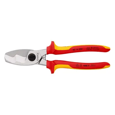 Knipex Cable Shears, Twin Cutting Edge, Insulated, Multi Component Grips, mm