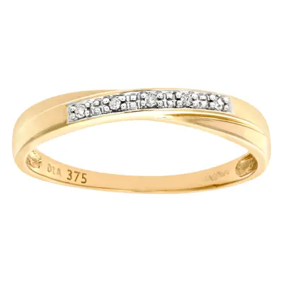 (Q) Jewelco London 9ct Yellow Gold Diamond Wedding Band