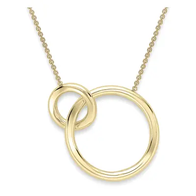 Jewelco London 9ct Gold Lil n Large Magic Hoops Necklace - CNNR02132-17