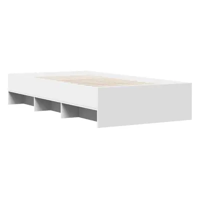 vidaXL Bed Frame Home Bed Base White 75x190 cm Small Single Engineered Wood