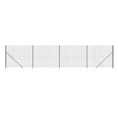 (anthracite, x m) vidaXL Wire Mesh Fence Outdoor Garden Wire Fencing Mesh with Spike Anchors