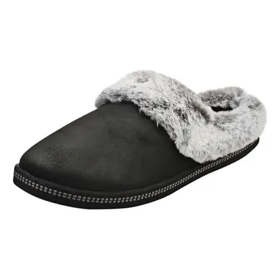 (4) Skechers Cozy Campfire Vegan Womens Slippers Shoes in Black