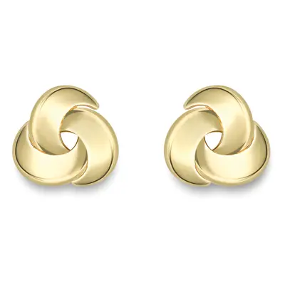 Jewelco London 9ct Yellow Gold Trilogy Swoop Knot Stud Earrings - SENR02266