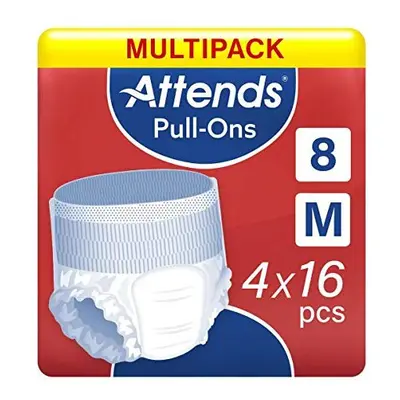 Multipack 4X Attends Pull-Ons Medium (1700ml) Pack Incontinence Protection