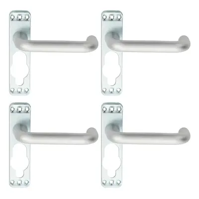 4x PAIR Safety Lever on Inner Backplate 152mm Door Handle Satin Aluminium