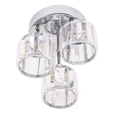 ValueLights Beth Chrome Way Clear Glass Drop Ceiling Light and Bulbs