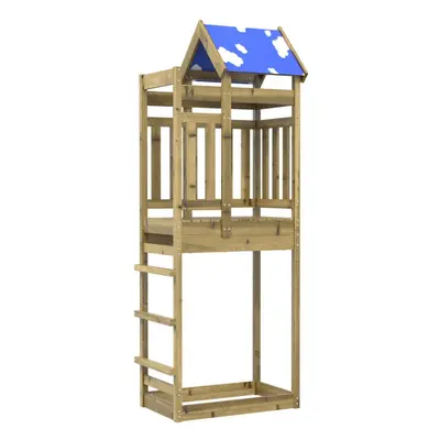 (solid impregnated wood) vidaXL Play Tower Kids Playset Garden Climbing Frame Playhouse Solid Wo