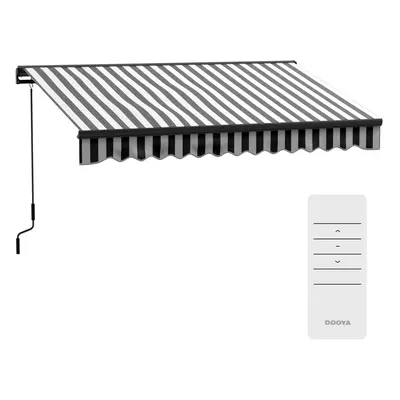 Outsunny x 2m Electric Retractable Awning, Aluminium Frame, Grey & White