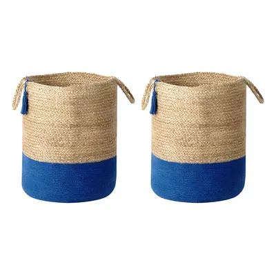 Set of Jute Baskets Navy and Beige GAJAR