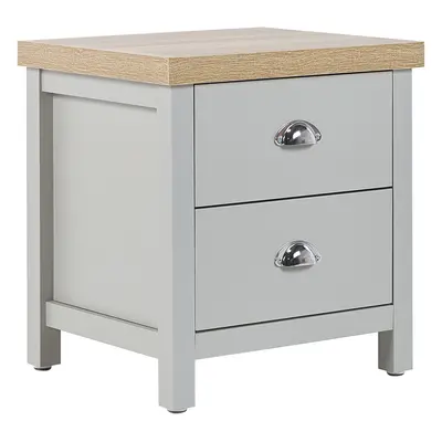 2 Drawer Bedside Table CLIO Light Grey