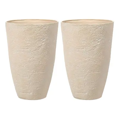 Set of Plant Pots x x cm Beige CAMIA