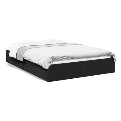 (black, x cm) vidaXL Bed Frame with Drawers Bed Black 135x190 cm Double Engineered Wood