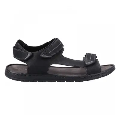 (6 (Adults')) Neville | Black | Mens Quarter Strap Sandals